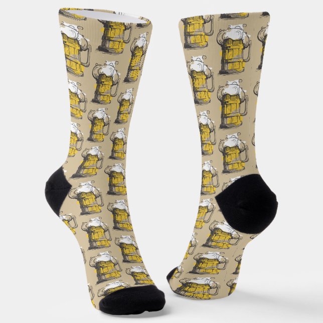 Bier Ilustration Socken (Gewinkelt)