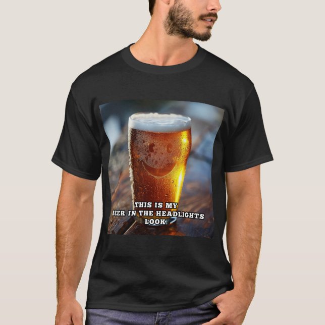 Bier im Scheinwerfer V3 T-Shirt (Vorderseite)