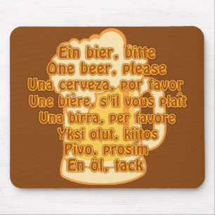 BIER in Sprachen, benutzerdefiniert mousepad