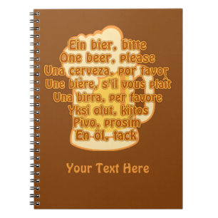 BIER in Sprachen für ein benutzerdefiniertes Noteb Notizblock
