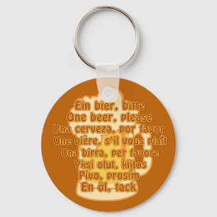 BIER in Sprachen - kundenspezifische Schlüsselkett Schlüsselanhänger