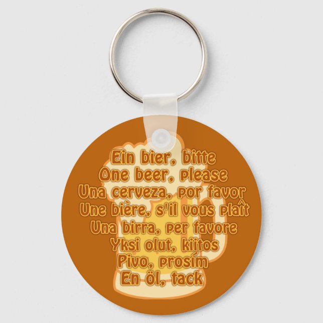 BIER in Sprachen - kundenspezifische Schlüsselkett Schlüsselanhänger (Vorderseite)