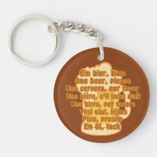 BIER in Sprachen - kundenspezifische Schlüsselkett Schlüsselanhänger