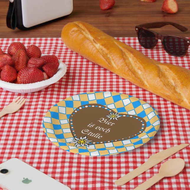 Bier ist auch Stulle Pappteller (Picknick)