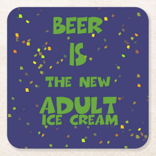 BIER IST DAS NEUE ERWACHSENEN-EISCREME RECHTECKIGER PAPPUNTERSETZER