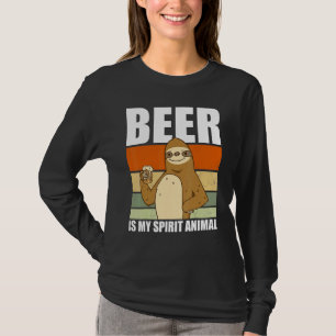 Bier ist mein Geist, Tier Bier trinkt Faultier T-Shirt