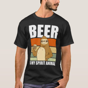 Bier ist mein Geist, Tier Bier trinkt Faultier T-Shirt
