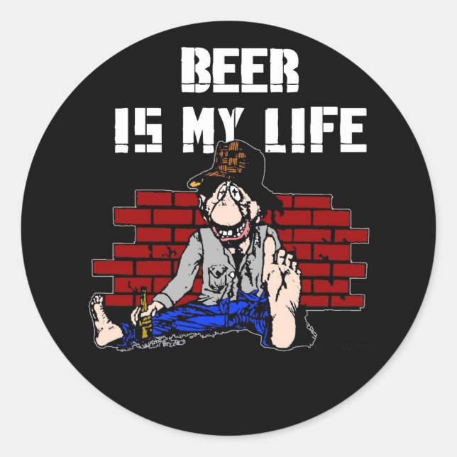 Bier ist mein Lebensaufkleber Runder Aufkleber (Vorderseite)