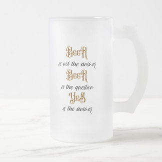 "Bier.. ist nicht die Antwort" Monogramm Mattglas Bierglas