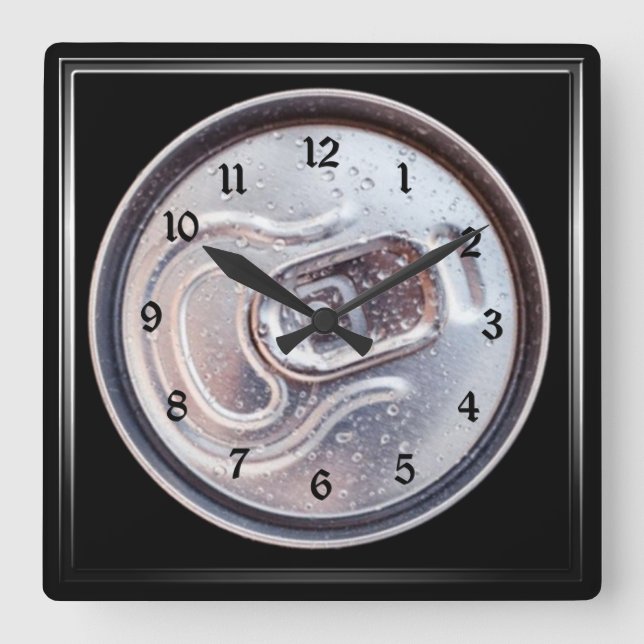 Bier kann Tab ziehen Quadratische Wanduhr (Vorderseite)