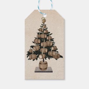 Bier Keg Tree Gift Tags Geschenkanhänger