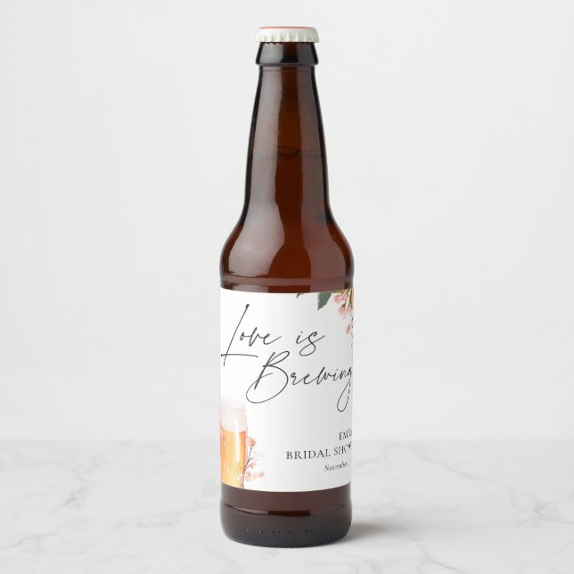 Bier Liebe Braut Brautparty Bierflaschenetikett (Vorderseite)