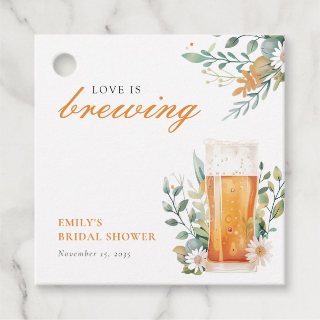 Bier Liebe Braut Brautparty Geschenkanhänger (Vorderseite)