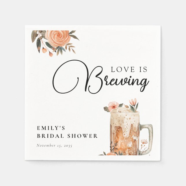 Bier Liebe Braut Brautparty Serviette (Vorderseite)