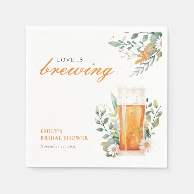 Bier Liebe Braut Brautparty Serviette (Vorderseite)