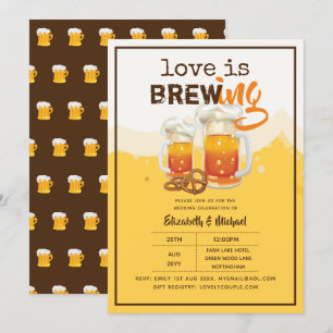 BIER - Liebe ist Brauen Hochzeit oder Brautparty Einladung