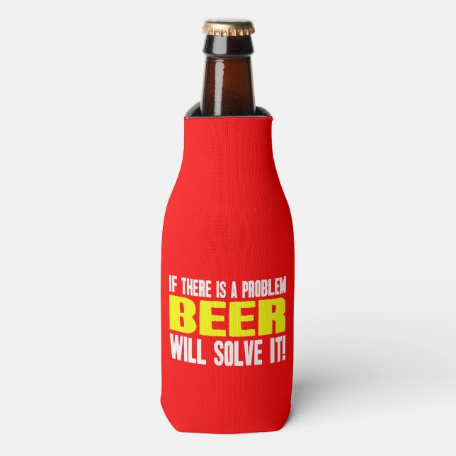 Bier löst es - Flasche Cooler Flaschenkühler (Flaschenvorderseite)