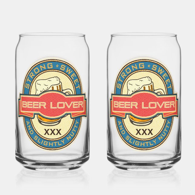 Bier Lover 16oz Can Brillen Dosenglas (Vorderseite)