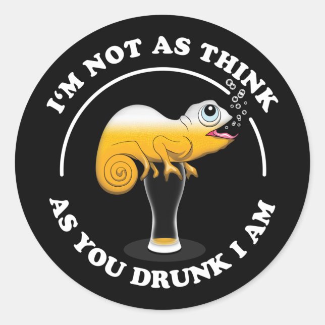 Bier Lover Cameleon und feines Trinkangebot Runder Aufkleber (Vorderseite)