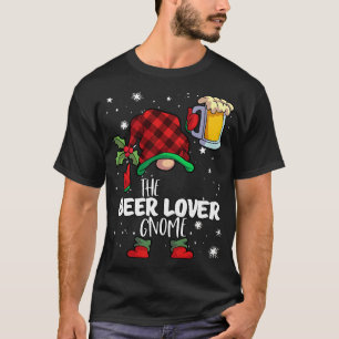 Bier Lover Gnome Red Buffalo Kariert Matching Fami T-Shirt