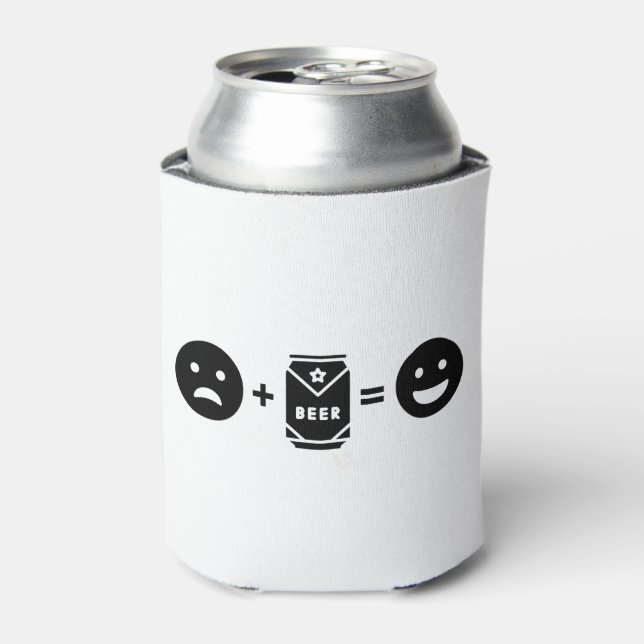 Bier macht Lächeln kälter Dosenkühler (Kanne Vorderseite)