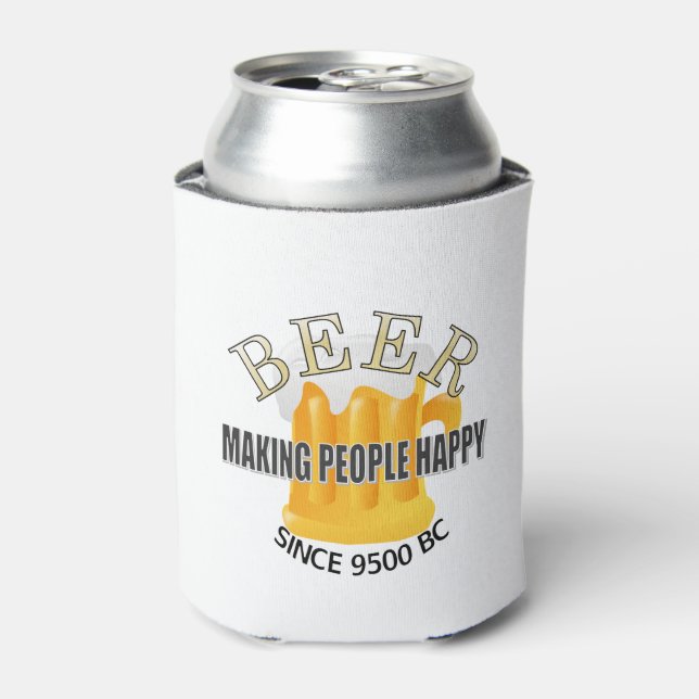 Bier macht Menschen glücklich Dosenkühler (Kanne Vorderseite)
