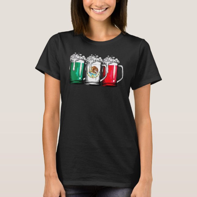 Bier mexikanische Flagge Cinco De Mayo Women Mexik T-Shirt (Vorderseite)