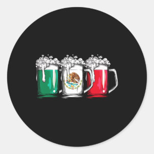 Bier mexikanische Flagge Mexiko Cinco De Mayo Men  Runder Aufkleber