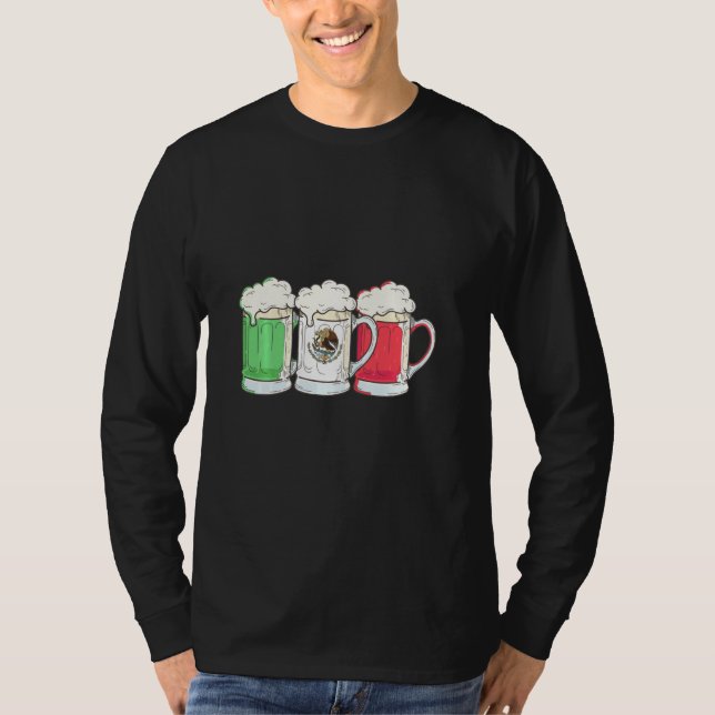 Bier mexikanische Flagge Mexiko T-Shirt (Vorderseite)