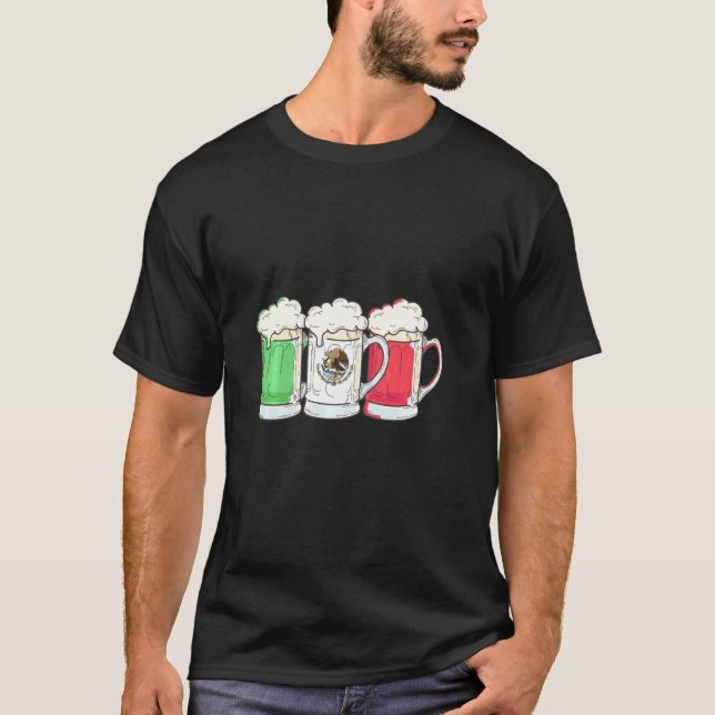 Bier mexikanische Flagge Mexiko T-Shirt (Vorderseite)