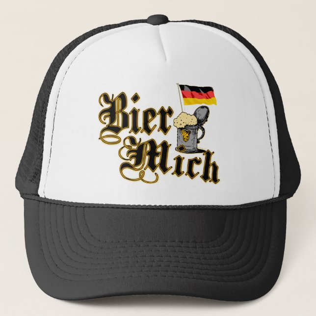 Bier Mich Hut Truckerkappe (Vorderseite)