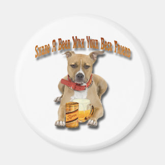 Bier mit American Staffordshire Terrier teilen Magnet