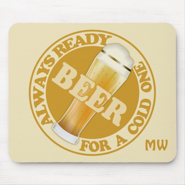 Bier-Monogramm-Mousepad Mousepad (Vorne)