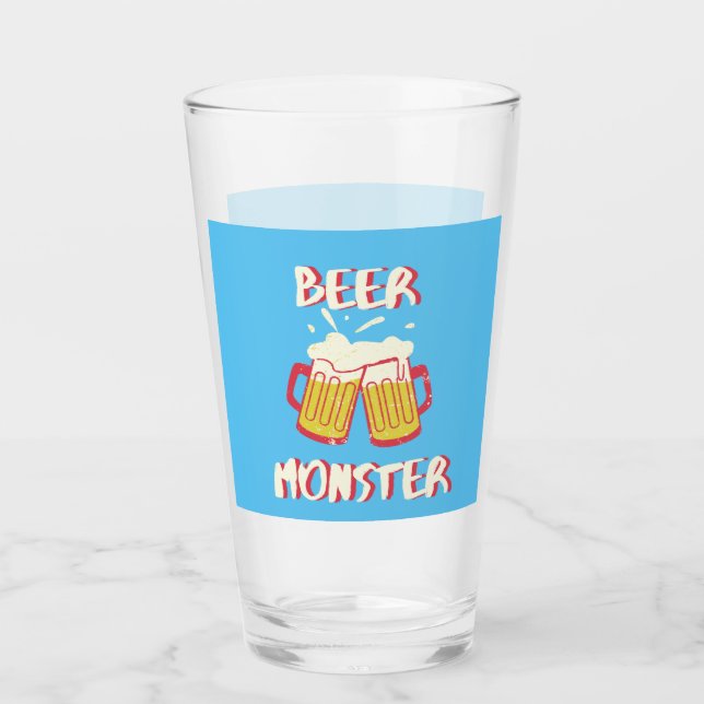 Bier Monster | Blue Background Glassware Glas (Vorderseite)