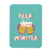 Bier Monster Magnet mit Aquamarine Hintergrund