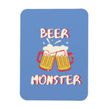 Bier Monster Magnet mit blauem Hintergrund