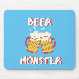 Bier-Monster-Mauspad   Blauer Hintergrund Mousepad