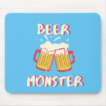 Bier Monster Mouse Mat | Blauer Hintergrund