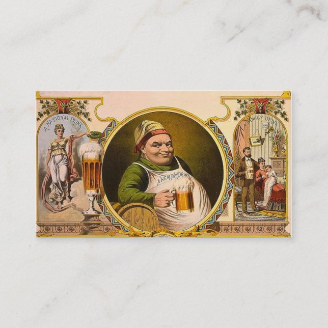 Bier nationales Getränk Vintage Retro Visitenkarte (Vorderseite)
