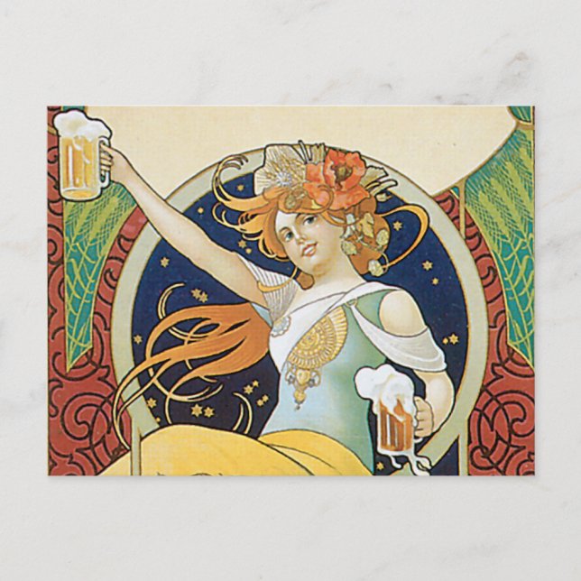 Bier Nouveau Postkarte (Vorderseite)