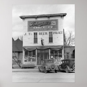Bier-Palast Tavern, 1940. Vintages Foto Poster