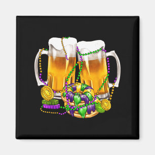 Bier Perlen König Kuchen Mardi Gras Party Karneval Magnet