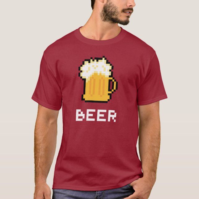 Bier-Pixel-Ikonen-T - Shirt (Vorderseite)