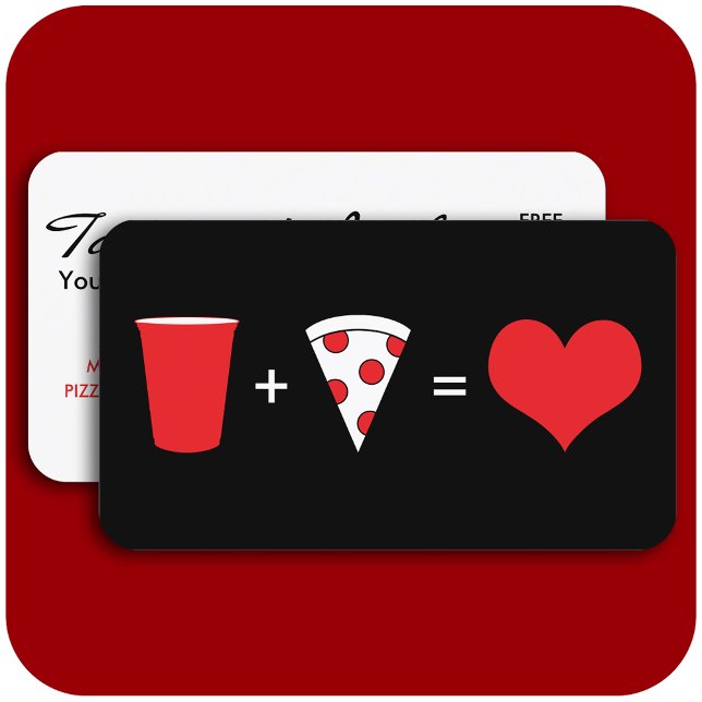 Bier + Pizza = Liebe Visitenkarte (Von Creator hochgeladen)