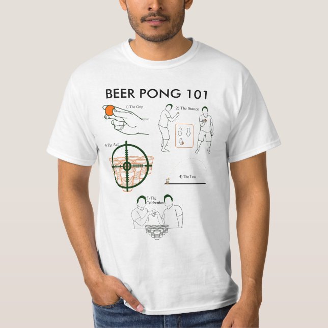 Bier Pong 101 T-Shirt (Vorderseite)