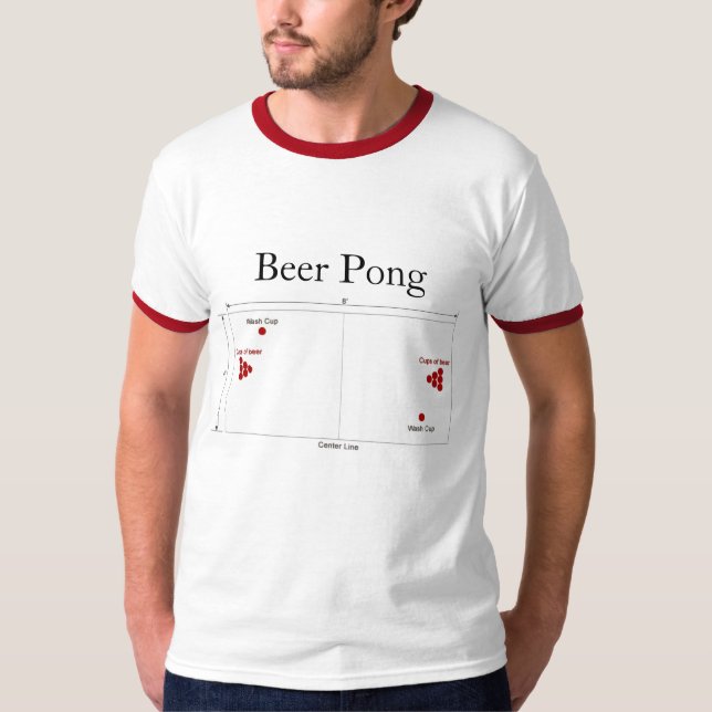 Bier Pong Diagramm T-Shirt (Vorderseite)