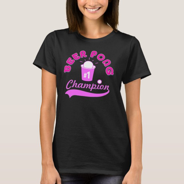 Bier Pong Meister-Preis-Shirt T-Shirt (Vorderseite)
