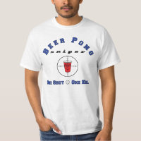 Bier Pong Scharfschütze-Shirt im Blau