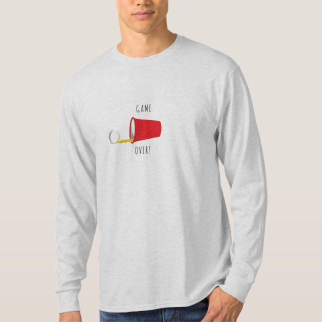 Bier Pong, Spiel vorbei T-Shirt (Vorderseite)
