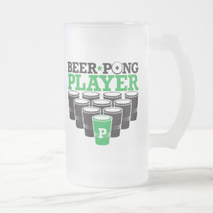 Bier Pong Spieler Mattglas Bierglas